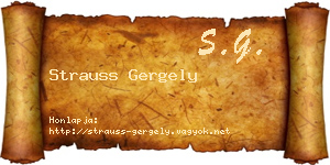 Strauss Gergely névjegykártya
